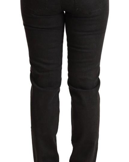 Ermanno Scervino Black Low Waist Skinny Denim Cotton Jeans