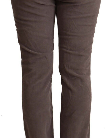 Jeckerson Brown Cotton Low Waist Iconic Patches Leg Denim Jeans