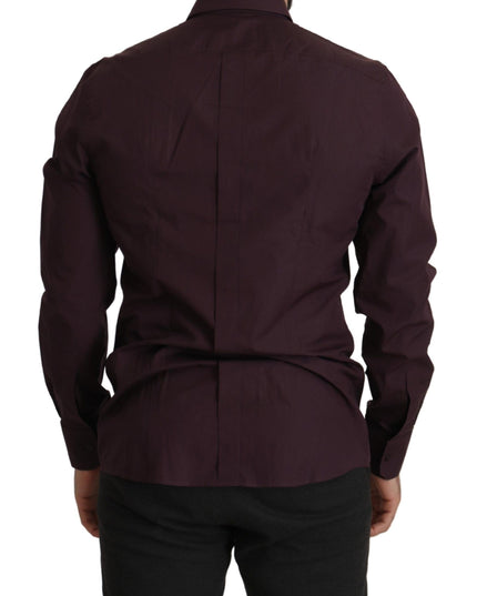 Dolce & Gabbana Purple Cotton GOLD Slim Fit Dress Shirt