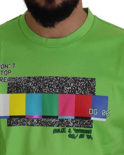 Dolce & Gabbana Green Cotton DG CHANNEL Top T-shirt