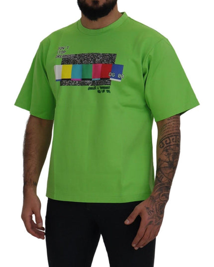 Dolce & Gabbana Green Cotton DG CHANNEL Top T-shirt
