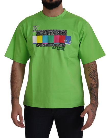 Dolce & Gabbana Green Cotton DG CHANNEL Top T-shirt