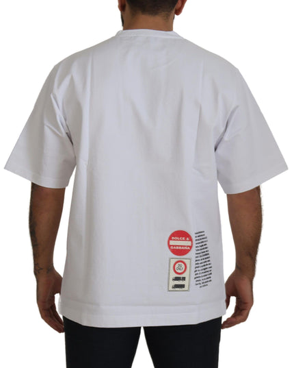Dolce & Gabbana White Amor Heart Cotton Crewneck T-shirt