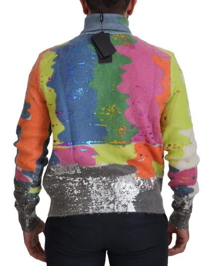 Dolce & Gabbana Multicolor Turtleneck Pullover Mohair Sweater