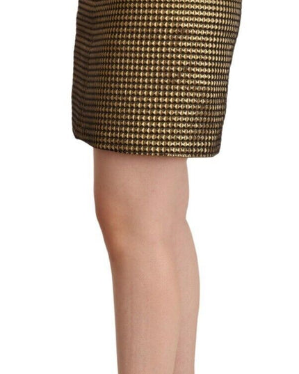 Boutique Moschino Black Gold A-line Above Knee Casual Skirt