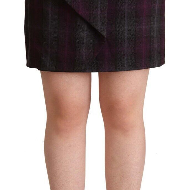 BENCIVENGA Multicolor Checkered Ruffle High Waist Mini Skirt