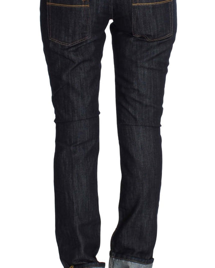 Acht Blue Denim Cotton Bottoms Straight Fit Jeans