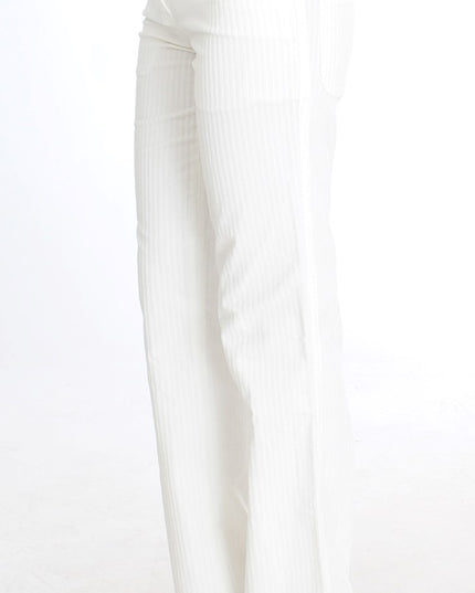 Ermanno Scervino White Striped Straight Fit Pants