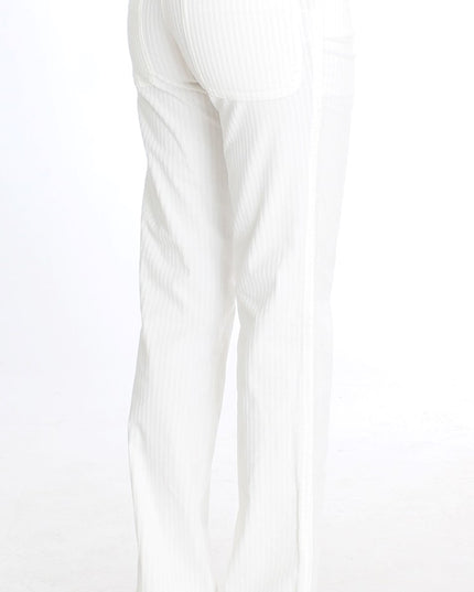 Ermanno Scervino White Striped Straight Fit Pants