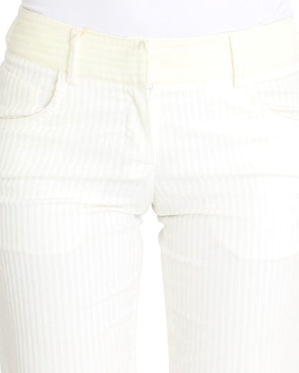 Ermanno Scervino White Striped Straight Fit Pants