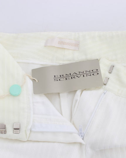 Ermanno Scervino White Striped Straight Fit Pants