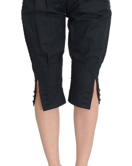 Ermanno Scervino Blue Cotton 3/4 Length Pants