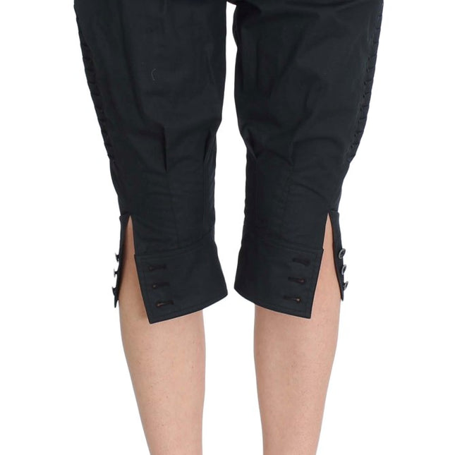 Ermanno Scervino Blue Cotton 3/4 Length Pants