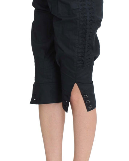 Ermanno Scervino Blue Cotton 3/4 Length Pants