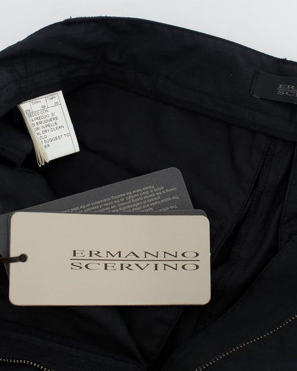 Ermanno Scervino Blue Cotton 3/4 Length Pants