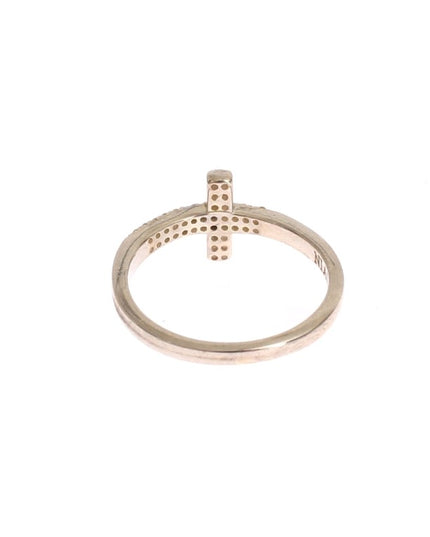 Nialaya Silver CZ Cross 925 Ring