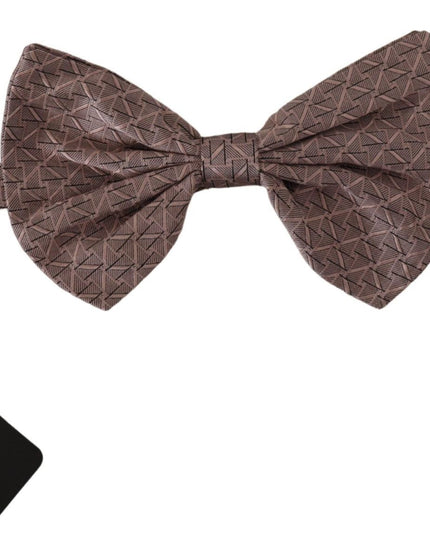 Dolce & Gabbana Gray Fantasy Print Adjustable Neck Papillon Bow Tie
