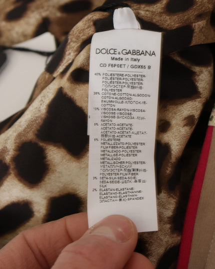 Dolce & Gabbana Multicolor Pachwork Floral Sheath Jaquard Mini Gown Dress