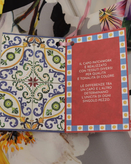 Dolce & Gabbana Multicolor Charmeuse Floral Sheath Jaquard Pachwork Dress