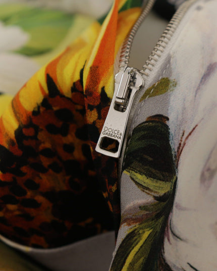 Dolce & Gabbana Multicolor Charmeuse Floral Sheath Jaquard Pachwork Dress