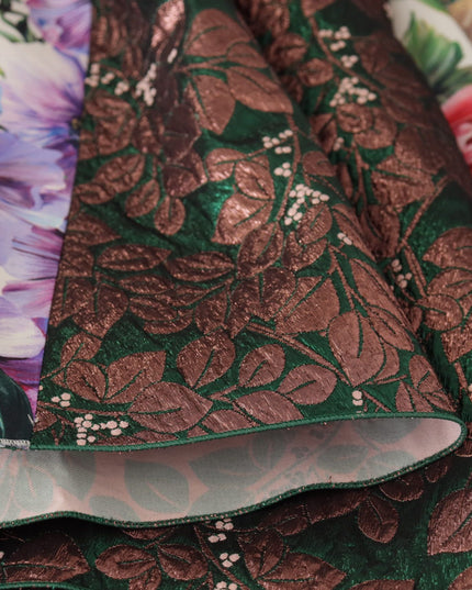 Dolce & Gabbana Dress Midi Patchwork Floral Jaquard Silk