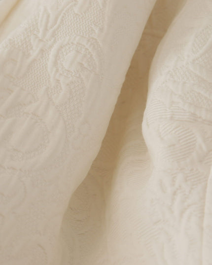 Dolce & Gabbana White Jaquard Midi Floral Sheath Brocade Dress