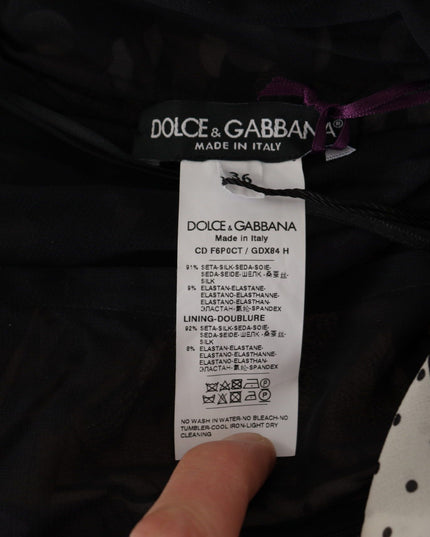 Dolce & Gabbana Multicolor Pachwork Midi Floral Silk Leopard Bodycon Dress