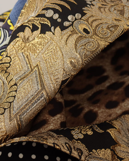 Dolce & Gabbana Multicolor Double-Breasted Patchwork Jacquard Blazer Jacket