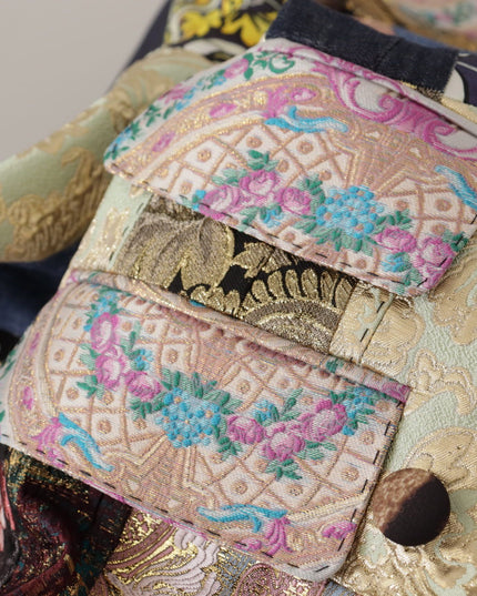 Dolce & Gabbana Multicolor Double-Breasted Patchwork Jacquard Blazer Jacket