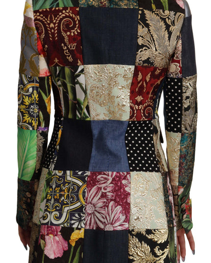 Dolce & Gabbana Multicolor Double-Breasted Patchwork Jacquard Blazer Jacket