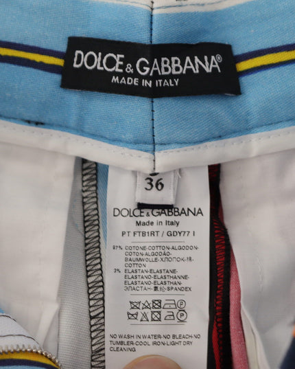 Dolce & Gabbana Multicolor Striped High Waist Cotton Pants