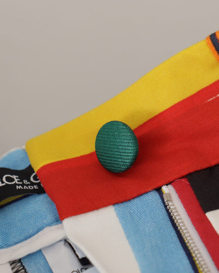 Dolce & Gabbana Multicolor Striped High Waist Cotton Pants