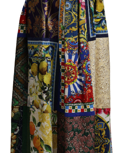 Dolce & Gabbana Multicolor Patchwork Sicily Long Maxi Skirt