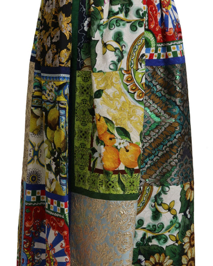 Dolce & Gabbana Multicolor Patchwork Sicily Long Maxi Skirt