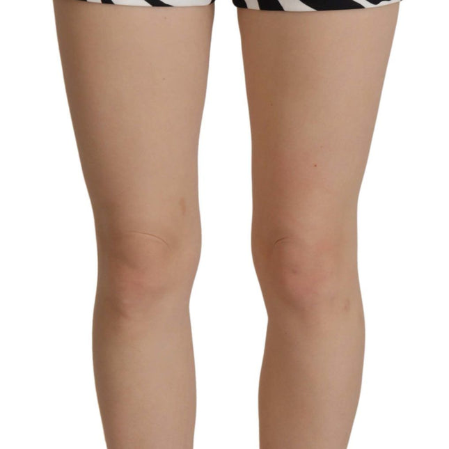 Dolce & Gabbana Black White Cotton Stretch Hot Pants Shorts