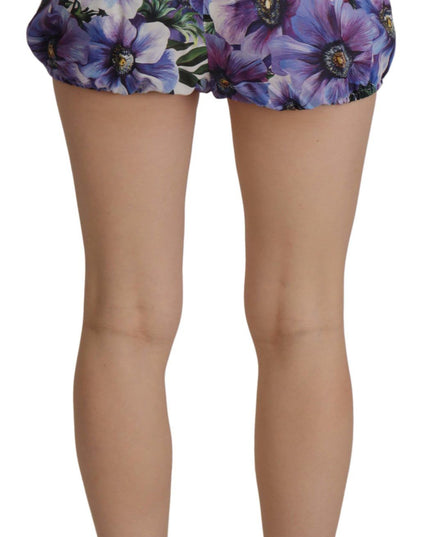 Dolce & Gabbana Purple Anemone High Waist Hot Pants Shorts