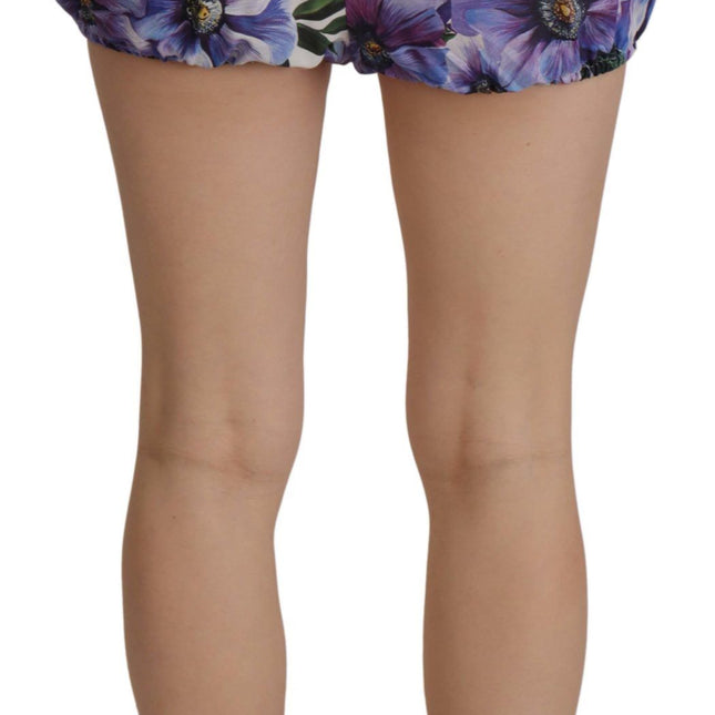 Dolce & Gabbana Purple Anemone High Waist Hot Pants Shorts