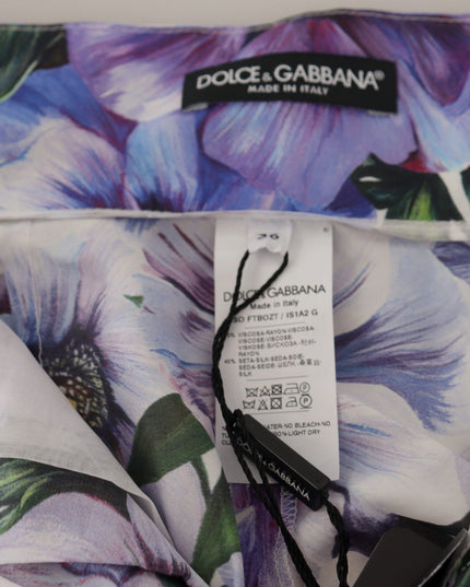 Dolce & Gabbana Purple Anemone High Waist Hot Pants Shorts