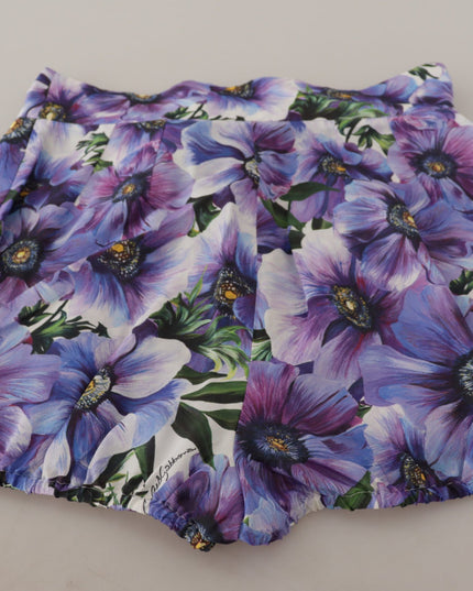 Dolce & Gabbana Purple Anemone High Waist Hot Pants Shorts
