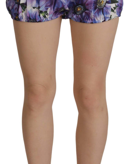 Dolce & Gabbana Purple Anemone High Waist Hot Pants Shorts