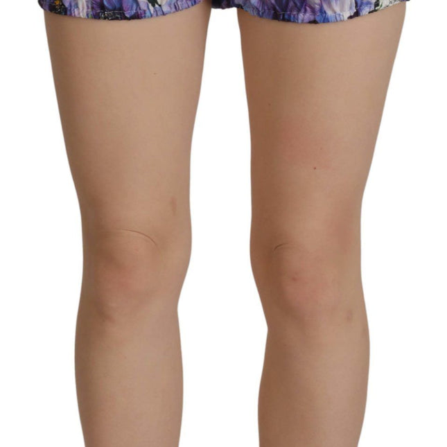 Dolce & Gabbana Purple Anemone High Waist Hot Pants Shorts