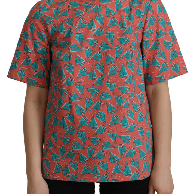 Dolce & Gabbana Pink Sail Boat Print Cotton T-shirt
