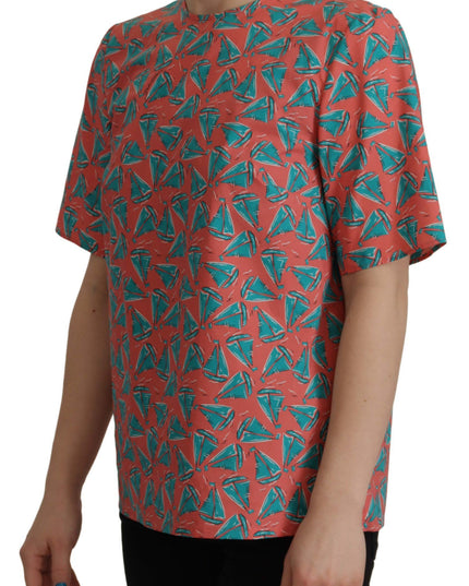 Dolce & Gabbana Pink Sail Boat Print Cotton T-shirt