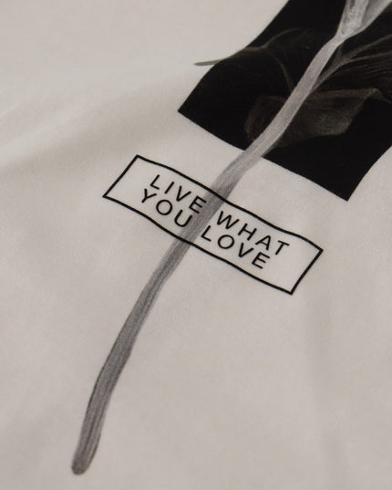 Dolce & Gabbana White Black Roses Crewneck Cotton  T-shirt