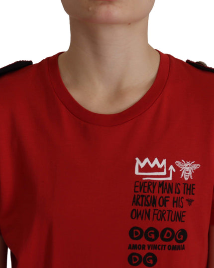 Dolce & Gabbana Red Amor Vincit Omnia Crewneck T-shirt