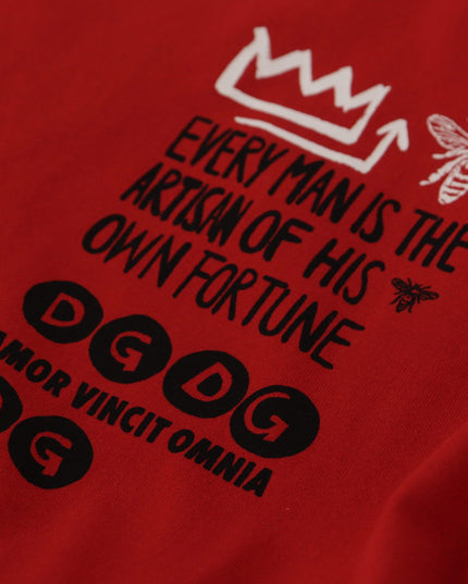 Dolce & Gabbana Red Amor Vincit Omnia Crewneck T-shirt