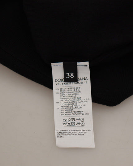 Dolce & Gabbana Black Lace Angel Roses Cardigan Sweater