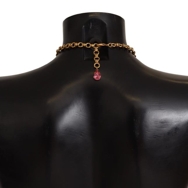 Dolce & Gabbana Gold Brass Sicily Fruits Roses Statement Necklace