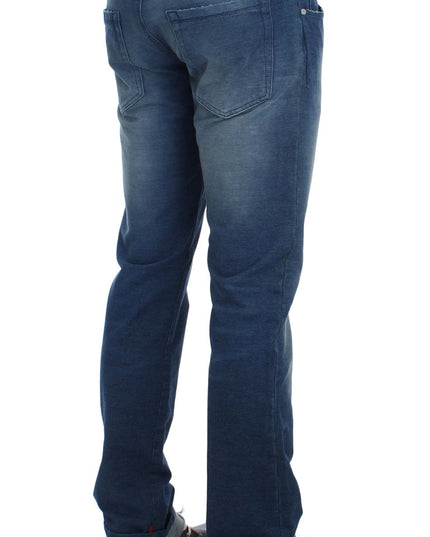 Acht Blue Wash Denim Cotton Stretch Slim Fit Jeans