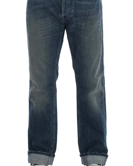 Acht Blue Wash Cotton Denim Regular Fit Jeans